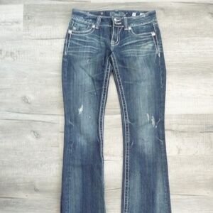 Miss Me Womens Denim Jeans JP4009SK-5 Boot -  Distressed Embellished